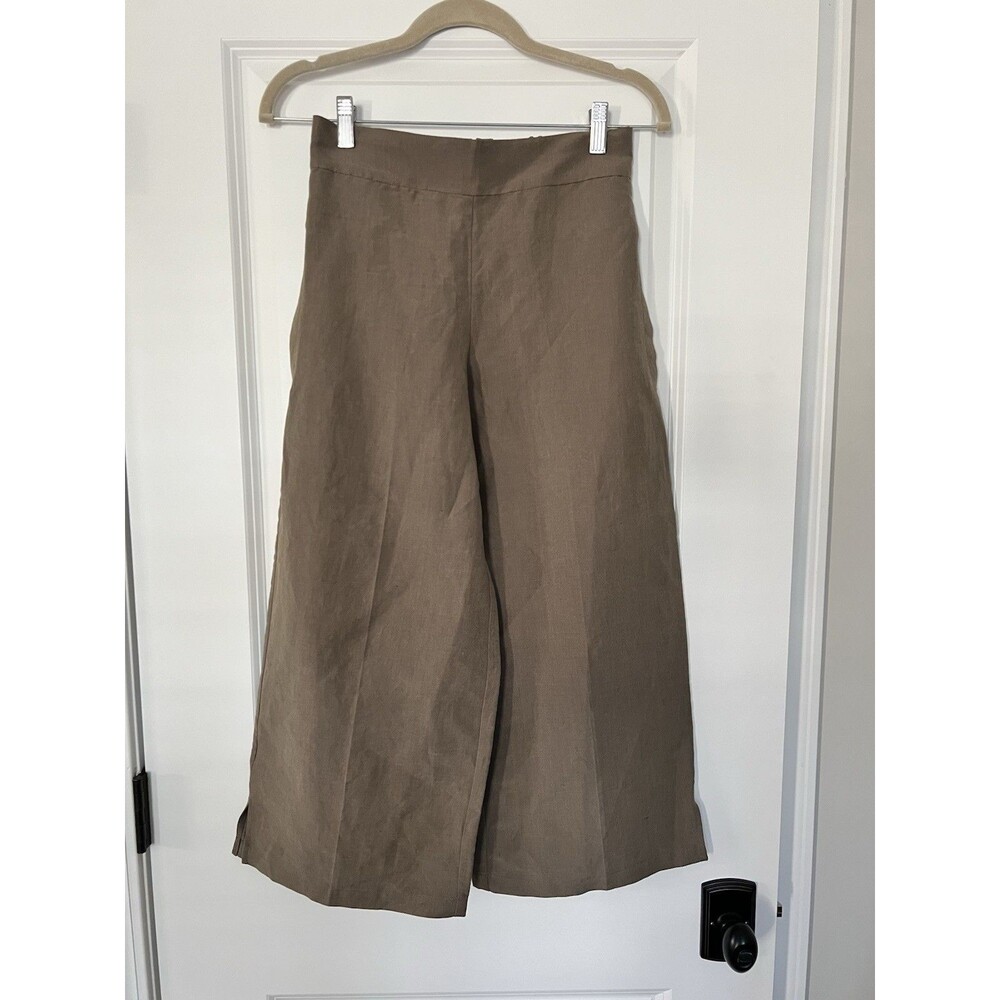EKD The Libre Culotte Pant In Truffle Size XS EUC Silk & Linen - Picture 3 of 9